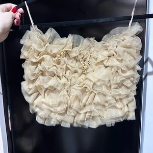 NWOT FITS SMALL/ crop top bandeu tulle Zara like